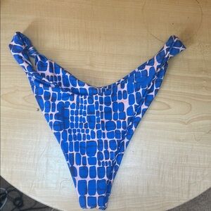 Blue and Pink Patterned Bikini Bottom